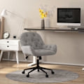 Miniatyrbillede 3 af 10: Kontorstol Skrivebordsstol Med Vippefunktion, Computerstol Højdejusterbar, Ergonomisk Arbejdsstol Med Fløjlslook, Lysegrå