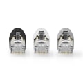 Pikkukuva 2 / 6: RJ45-liitin | RJ45 Pass Through | Kiinteä/juosteinen FTP CAT7 | Suora | Kullattu | 10 kpl | PVC | Harmaa / Musta / Valkoinen | Laatikko