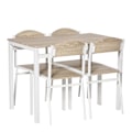 Miniatyrbillede 1 af 7: Spisegruppe 5-Delt Spisebordssæt Med Træfibre Mdf + Metal, Grå + Hvid, 1 Bord + 4 Stole