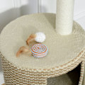 Miniatyrbillede 10 af 10: Kattetræ-Skrabestolpe Med Udsigtsplatforme, Beige Og Kaffe, Spånplader, Plys, Jute, 61X41X96Cm