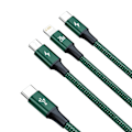 Miniatyrbild 4 av 9: Rapid 3in1-kabel USB-C - USB-C / Lightning / micro USB 20 W 1,5 m grön