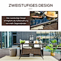 Miniatyrbillede 8 af 10: Spisebord Havebord Glasbord Polyrattan + Sikkerhedsglas Brun + Sort 150X85X74Cm