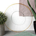 Miniatyrbillede 2 af 7: Middagstallerken lavvandet glas guldfad 30 cm