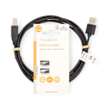 Pikkukuva 3 / 3: USB kaapeli | USB 2.0 | USB-A Uros | USB-B Uros | 480 Mbps | Niklattu | 2.00 m | Pyöreä | PVC | Musta | Label