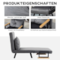 Miniatyrbillede 7 af 10: Sovestol, Enkelt Sofa Med Sengefunktion, Afslapningsstol Med Justerbart Ryglæn, Fløjlslook, Mørkegrå