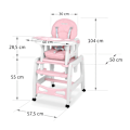 Miniatyrbild 6 av 6: Multifunktionell 5-i-1 Matstol Sinco, Rosa