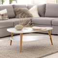 Pikkukuva 6 / 10: Moderni sohvapöytä, hylly, puiset jalat, ModernHome valkoinen