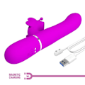 Miniatyrbillede 10 af 11: Pretty Love - Multifunktion Rabbit Vibrator 4 I 1 Butterfly Fuchsia
