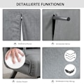 Miniatyrbillede 7 af 10: Sovesofa To-Personers Seng Funktion & Hynder, Justerbar Sofa, Op Til 150 Kg, Lysegrå