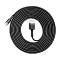 Miniatyrbillede 8 af 9: Holdbart nylonkabel USB-C 2A 3M sort og grå