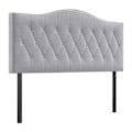 Miniatyrbillede 1 af 10: Sengegavl Stilfuld Polstret Sengegavl I Grå, Poppel Og Polyester, Moderne Design, 185X8X134Cm