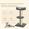 Miniatyrbillede 5 af 10: Kradsestolpe til katte, bæreevne 30 kg, kradsestolpe med platform, stald, sisal, grå