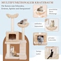 Miniatyrbillede 3 af 5: Kattehale kattetræ kattetræ med sisalstolper og sæde- og kattehus og stige-kattetårn