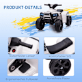Miniatyrbillede 6 af 10: Mini Elektrisk Quad Elektrisk ATV Barnevogn Elektrisk Motorcykel med 2 Forlygter Elektrisk Quad Beach Car Form PP Stål Sort+Hvid