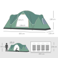 Pikkukuva 4 / 10: Camping Teltta 5-6 Hengelle Tunneliteltta Tapeilla, Kupoliteltta, Polyesteri, Armeijanvihreä + Musta, 4,55X2,3X1,8M