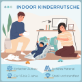 Miniatyrbild 7 av 10: Barnrutschbana, Hopfällbar Trädgårdsrutschkana För 1,5-3 År, Lämplig För Inom- Och Utomhusbruk, Grön Och Vit