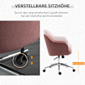 Miniatyrbillede 5 af 10: Kontorstol Skrivebordsstol Med Vippefunktion, Højdejusterbar, Velour Touch, Rød, 61X59X80,5-90,5Cm