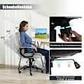 Miniatyrbillede 5 af 5: Ergonomisk kontorstol med armlæn og hjul Højdejusterbar drejestol Computerstol