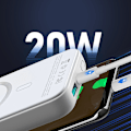 Miniatyrbillede 4 af 9: Mini Power Bank 10000mAh magnetisk med QC PD USB oplader USB-C hvid