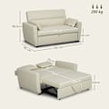 Miniatyrbillede 4 af 10: Sovesofa, 2-personers sofa med sovefunktion, justerbart ryglæn, sofa med hynder, fløjlslook, sovesofa med sengeboks til stue, gæsteværelse, beige