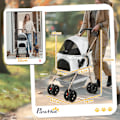 Miniatyrbillede 4 af 10: Hundevogn 3 i 1 hundevogn sammenfoldelig hundeboks, foldbar transportpose med drikkevareholder, hundevogn, kattevogn med 360° hjul kattevogn til minih