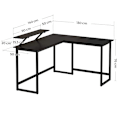 Miniatyrbillede 2 af 7: Stilfuldt sort L-formet skrivebord med skærmstativ