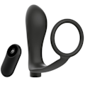 Pikkukuva 3 / 9: Addicted Toys - Penis Ring kaukosäätimellä Anal Plug Musta ladattava
