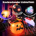 Miniatyrbillede 4 af 5: Oppustelig Halloween-edderkop med græskar og roterende LED-lys Skræmmende edderkopdekoration
