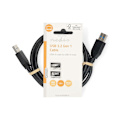 Pikkukuva 3 / 3: USB-kaapeli | USB 3.2 Gen 1 | USB-A-uros | USB-A-uros | 5 Gbps | Nikkelipinnoitettu | 1,00 m | Pyöreä | PVC | Musta | Label