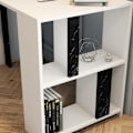 Miniatyrbillede 4 af 6: Arbejdsbord Lima - hvid, sort marmor