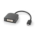 Miniatyrbillede 1 af 4: USB-C™ Adapter | USB 3.2 Gen 1 | USB-C™ Han | DVI-D 24+1-Pins Hun | 1080p | 0.20 m | Runde | Nikkelplateret | PVC | Sort | Box