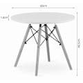Miniatyrbild 5 av 5: Modernt skandinaviskt soffbord, vit rund skiva, 60 cm