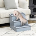 Miniatyrbild 2 av 10: Pet Stairs Hundtrappa Med 3 Trappsteg & Matta, Förvaringsutrymme, Grå, 40,5X44,5X38 Cm
