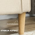 Miniatyrbillede 6 af 10: 3 personers sofa, sofa med opbevaringsplads, træben, polstret sofa med fløjlslook til stue, soveværelse, 166,5 x 62 x 82 cm, cremehvid