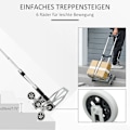 Miniatyrbillede 5 af 10: Trappeklatrer Sæk Lastbil Sammenfoldelig, 6-Rullesystem, Fast Reb, Op Til 70 Kg, Aluminium, Sølv, 70 Kg Lastkapacitet