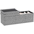 Miniatyrbillede 1 af 10: Bænk med opbevaringsplads, foldbar polstret bænk med separate beholdere, sengebænk med linnedlook, sædekiste til entre, soveværelse, stue, 110 x 38 x