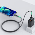Pikkukuva 7 / 9: MFI-kaapeli iPhonelle USB - Lightning 2.4A 1.2m musta