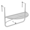 Pikkukuva 1 / 10: Aurinkoinen Parveke Riippupöytä Riippupöytä Puutarhapöytä Korkeussäädettävä Puoliympyrän Muotoinen Ø30 Cm Terassi Metalli Valkoinen L60 X L45 X K50 Cm