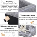 Miniatyrbillede 7 af 10: Hundesofa Komfortabel Kæledyrssofa Lavet Af Kunstlæder Og Kort Plys, Grå, 68X41X32Cm