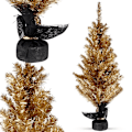 Miniatyrbillede 6 af 6: Gyldent kunstigt juletræ 90 cm med stabil bund