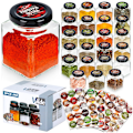 Pikkukuva 9 / 9: Maustesäiliö lasi 100 ml 24 kpl + 90 tarraa