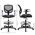 Miniatyrbillede 7 af 7: Ergonomisk justerbar kontorstol med fodstøtte, sort mesh