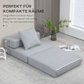 Miniatyrbillede 7 af 10: Klapsovestol, Sovesofa, 2-I-1 Klapstol Med Sengefunktion, Afslapningsstol Med Puder, Gæsteseng Til Stue, Soveværelse, Bæreevne Op Til 100 Kg, Lysegrå
