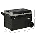 Pikkukuva 4 / 10: Car Cooler Box 40L Led-Valolla, Kompressoriautojääkaappi, Kuljetuspyörät, 12/24V Dc Ja 110-240V Ac, Harmaa+Musta