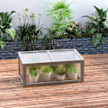 Pikkukuva 8 / 10: Cold Frame -Kasvihuone Kannella, Säänkestävä, Valmistettu Puusta Ja Polykarbonaatista, Harmaa, 90X46X40Cm