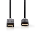 Pikkukuva 2 / 3: DisplayPort kaapeli | DisplayPort uros | HDMI™ liitin | 4K@30Hz | Kullattu | 1.00 m | Pyöreä | PVC | Antrasiitti | Laatikko