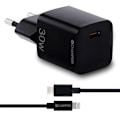 Pikkukuva 1 / 2: Laturi 30W + USB-C Lightning-kaapeliin, musta