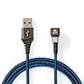 Pikkukuva 1 / 8: USB kaapeli | USB 2.0 | USB-A Uros | USB-C™ Uros | 480 Mbps | Kullattu | 1.00 m | Pyöreä | Nailon / Punottu | Musta / Sininen | Laatikko kannella ja i