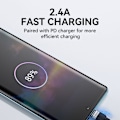 Pikkukuva 7 / 8: Punottu kaapeli USB-A - USB-C 2.4A 1m musta