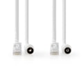 Pikkukuva 2 / 3: Coax & Cat6 yhdistelmäkaapeli | IEC (Coax) Uros / RJ45 uros | IEC (Coax) Naaras / RJ45 uros | Niklattu | RG58 | 75 Ohm | Tuplasuojattu | 1.50 m | Pyör